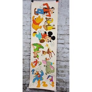 WALT DISNEY PAPER UNCUT PUNCH OUT WALL DECAL DUMBO GOOFY POOH Decor Vintage